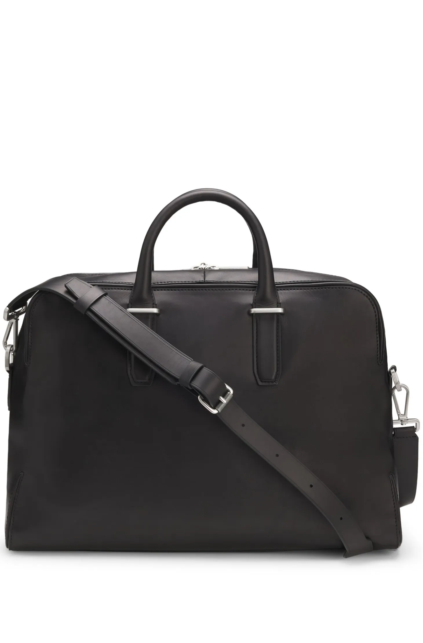 Runway holdall in leather with embossed logo