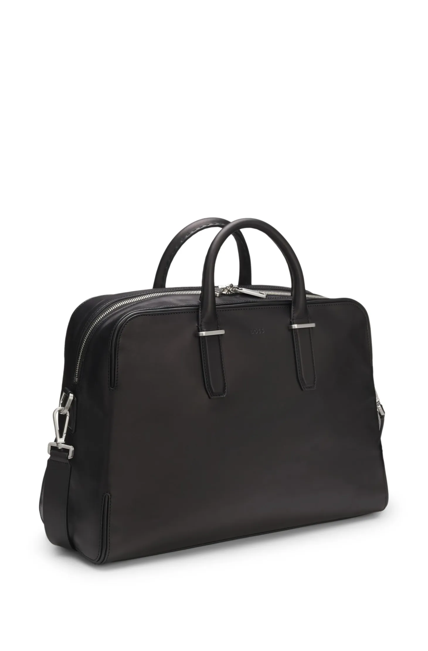 Runway holdall in leather with embossed logo