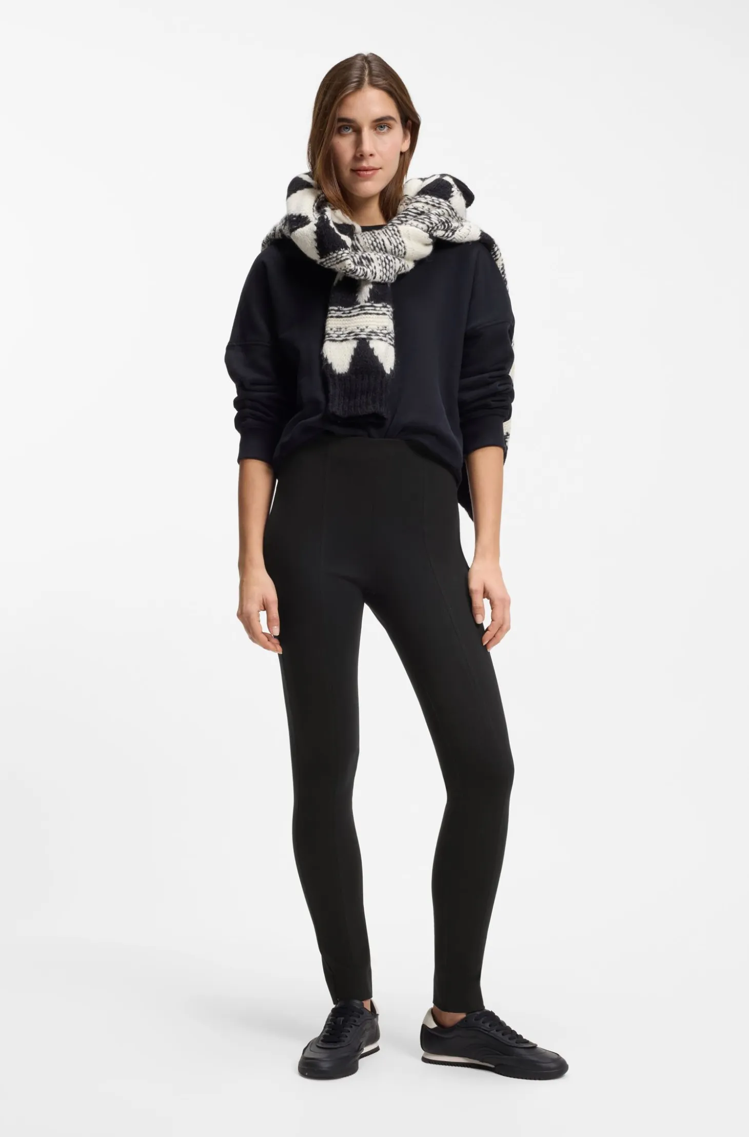 Seam-detail leggings in Punto Milano jersey