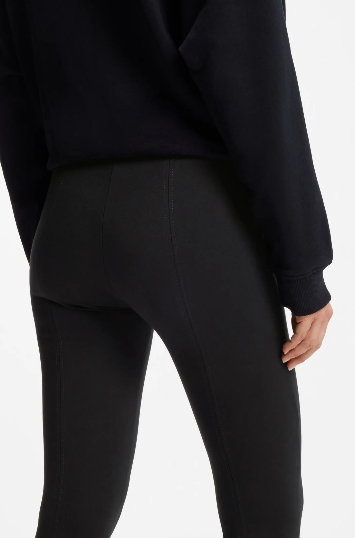Seam-detail leggings in Punto Milano jersey