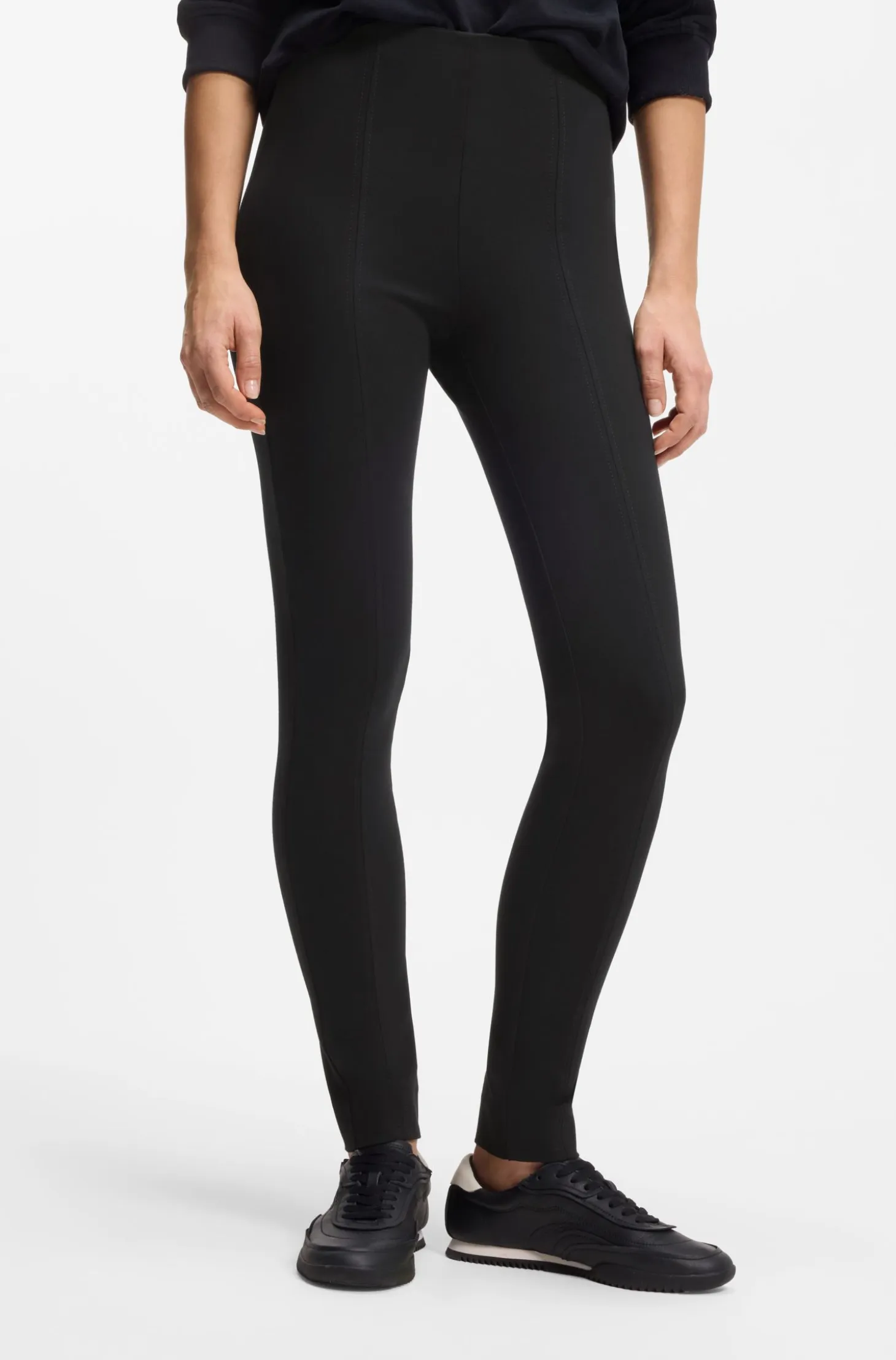 Seam-detail leggings in Punto Milano jersey