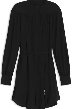 Shirt-style dress in crepe de chine