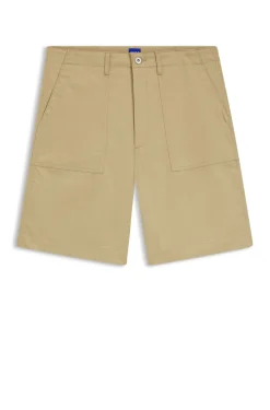 Shorts in mercerised cotton canvas