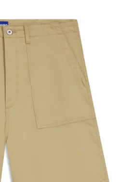 Shorts in mercerised cotton canvas