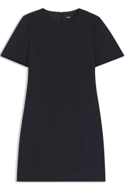 Short-sleeved dress in Japanese crepe