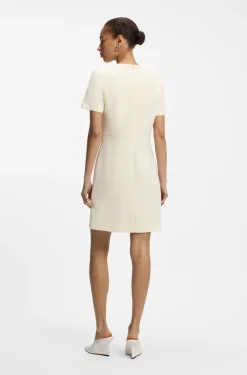 Short-sleeved dress in Japanese crepe