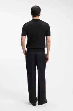 Short-sleeved knit T-shirt in merino wool