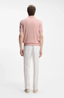 Short-sleeved knit T-shirt in merino wool