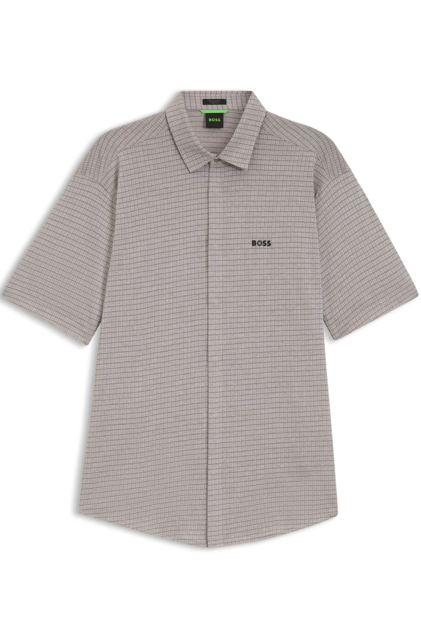 Short-sleeved regular-fit shirt in cotton piqué