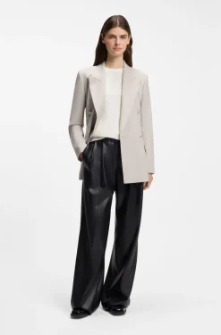 Short-sleeved sweater in a wool-cashmere blend