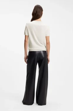 Short-sleeved sweater in a wool-cashmere blend