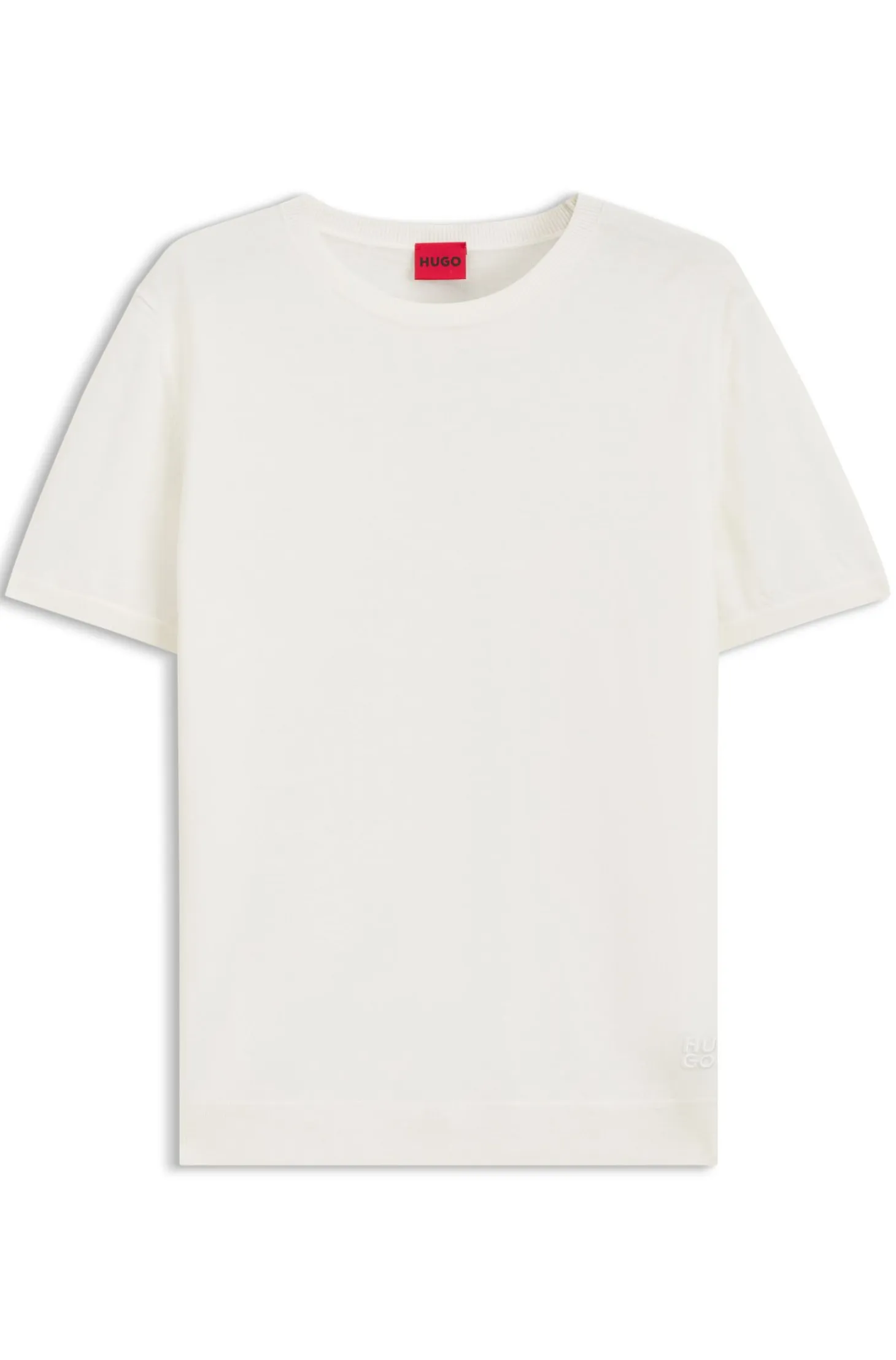 Short-sleeved sweater in a wool-cashmere blend