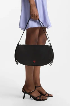 Shoulder bag with stacked logo