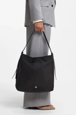 Shoulder bag with stacked logo