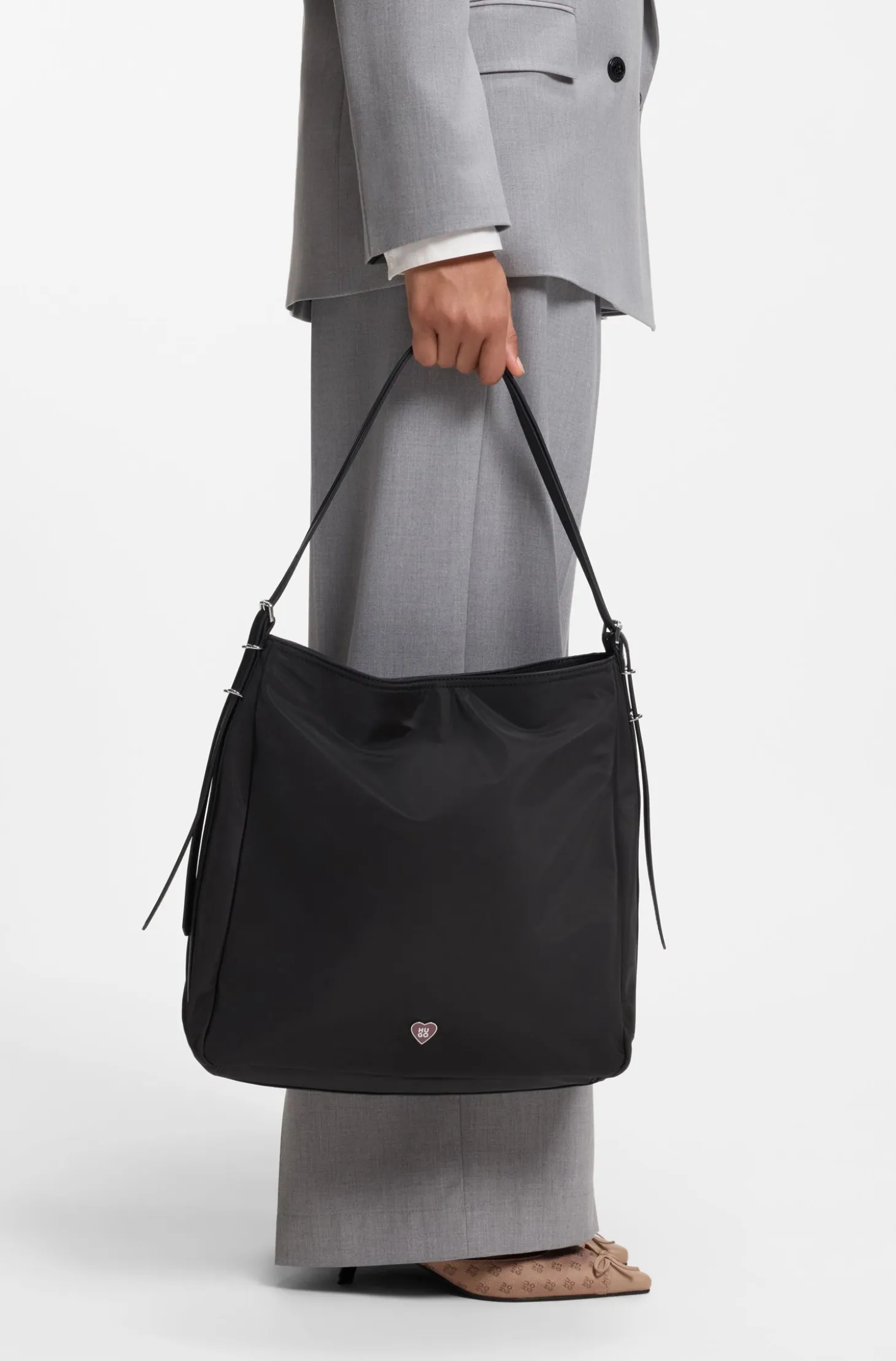 Shoulder bag with stacked logo