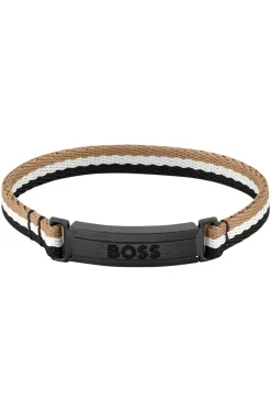Signature-stripe cuff with logo clasp: small