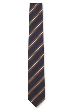 Silk-blend tie with diagonal stripes