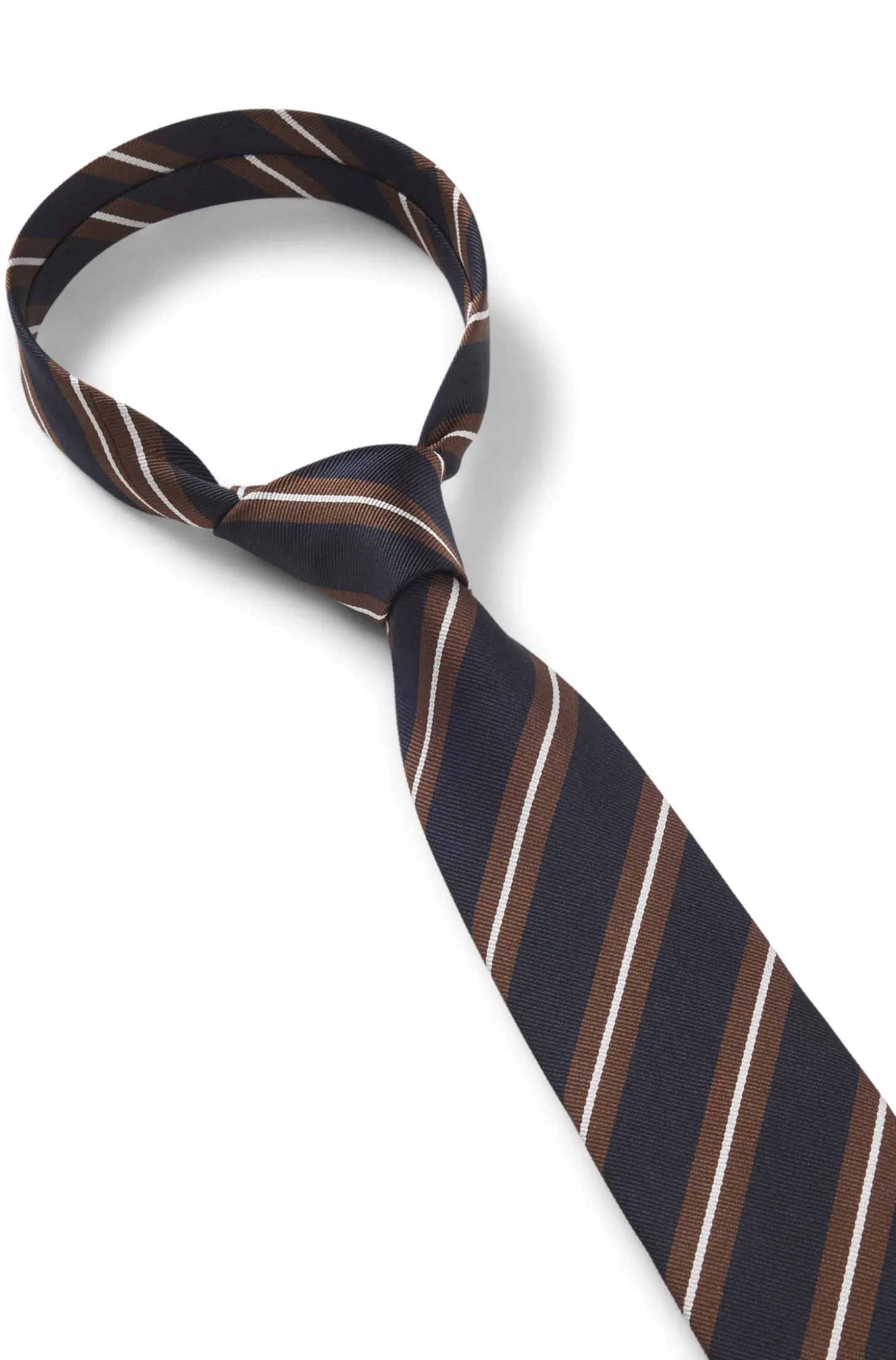 Silk-blend tie with diagonal stripes