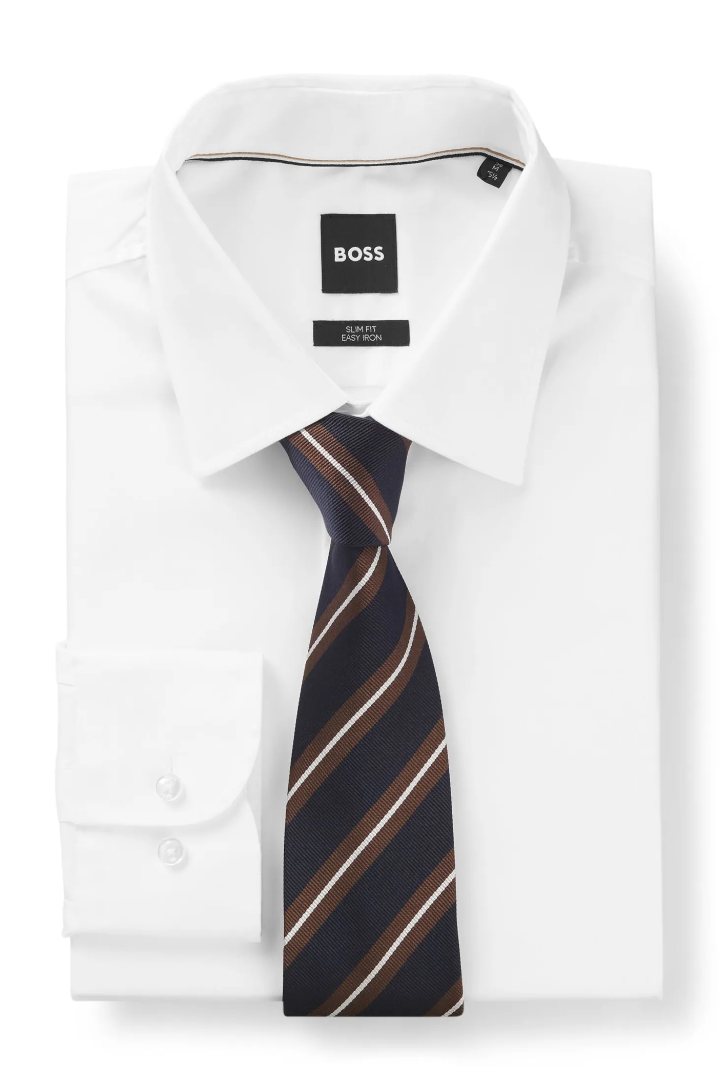 Silk-blend tie with diagonal stripes