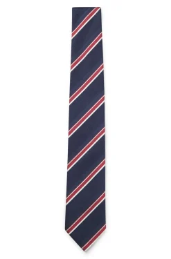 Silk-blend tie with diagonal stripe