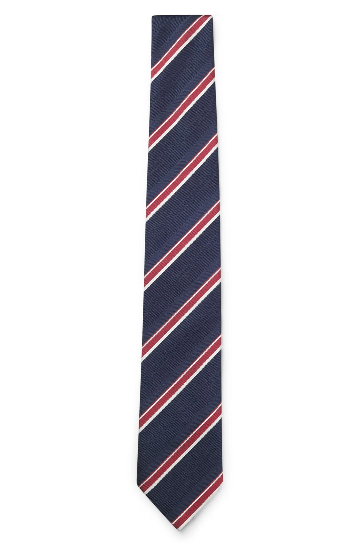 Silk-blend tie with diagonal stripe