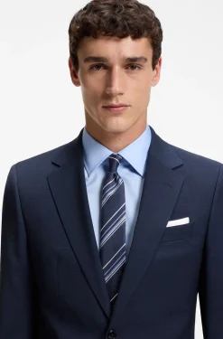 Silk-blend tie with diagonal-stripe jacquard