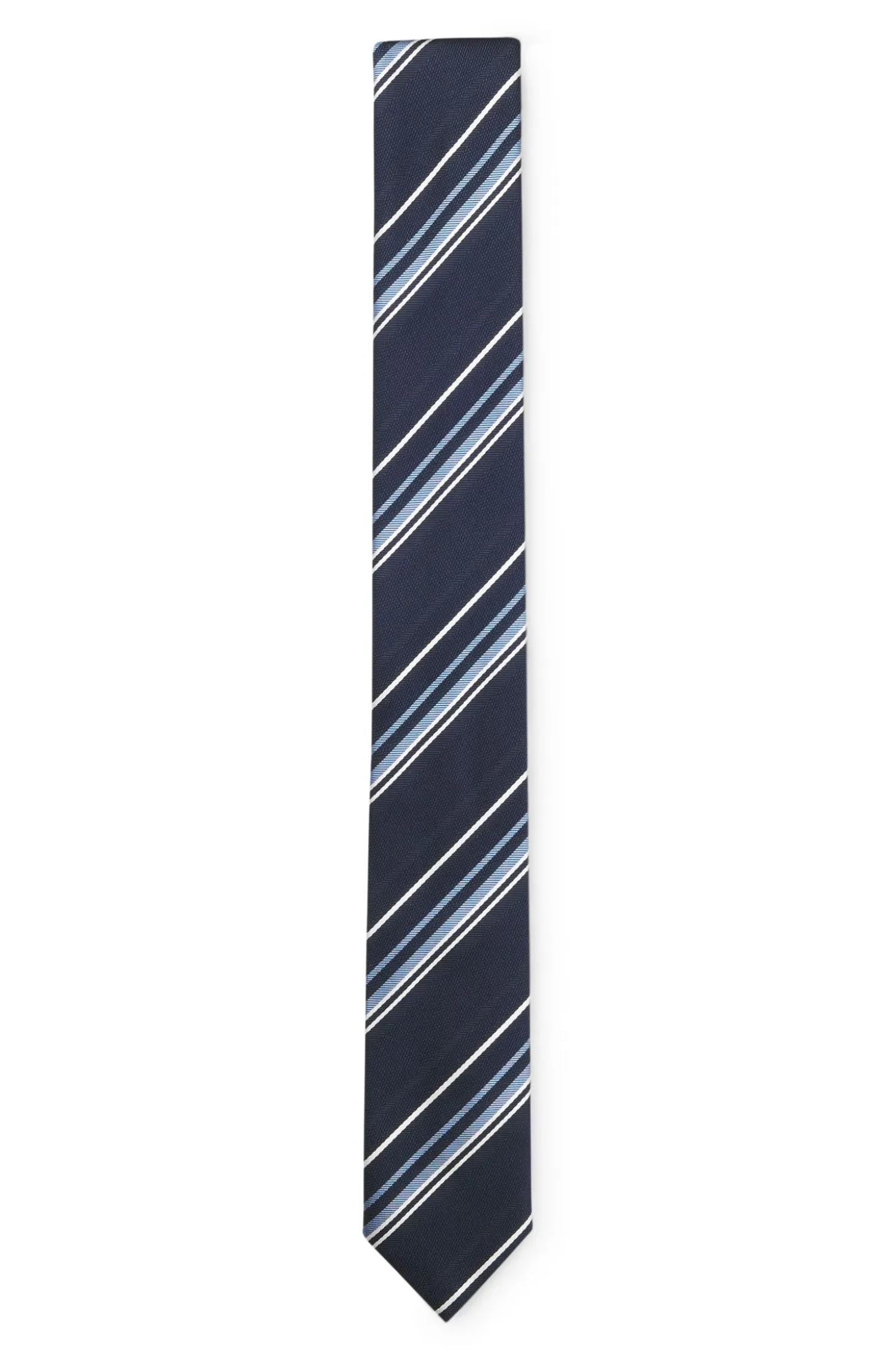 Silk-blend tie with diagonal-stripe jacquard