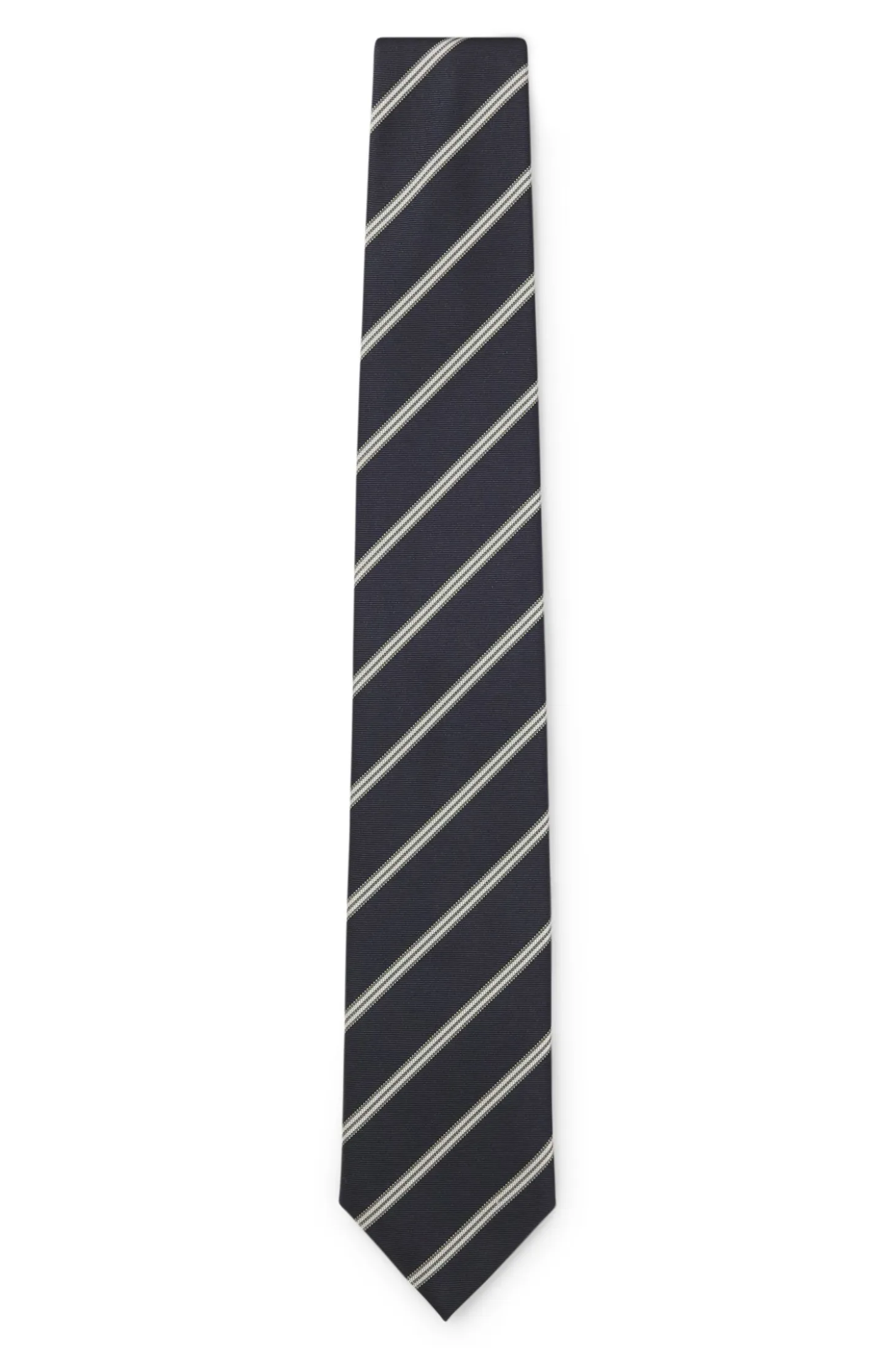 Silk-blend tie with diagonal stripe