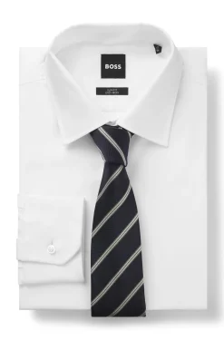 Silk-blend tie with diagonal stripe