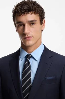 Silk-blend tie with diagonal stripe
