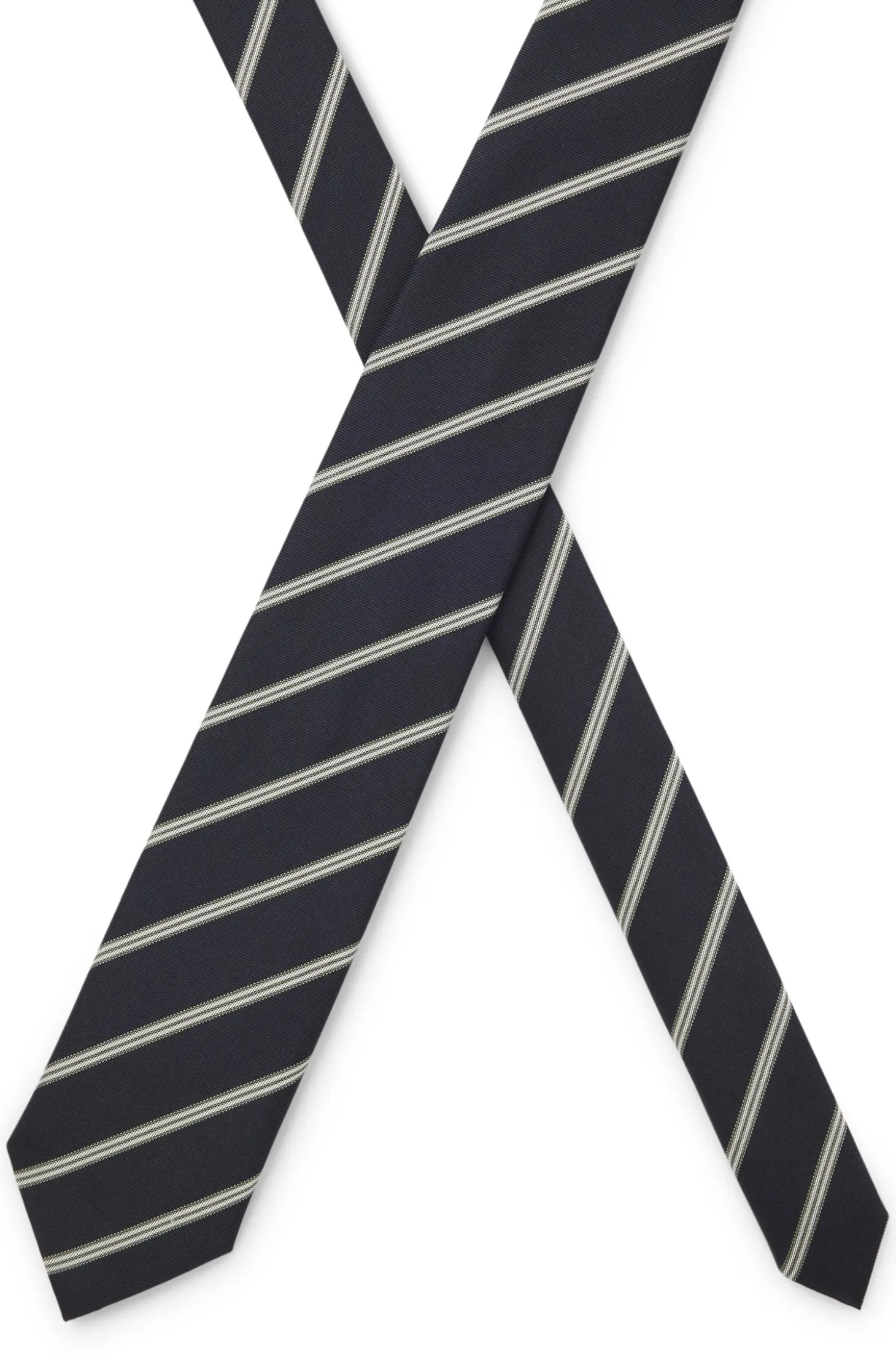 Silk-blend tie with diagonal stripe