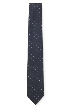Silk-blend tie with dot pattern