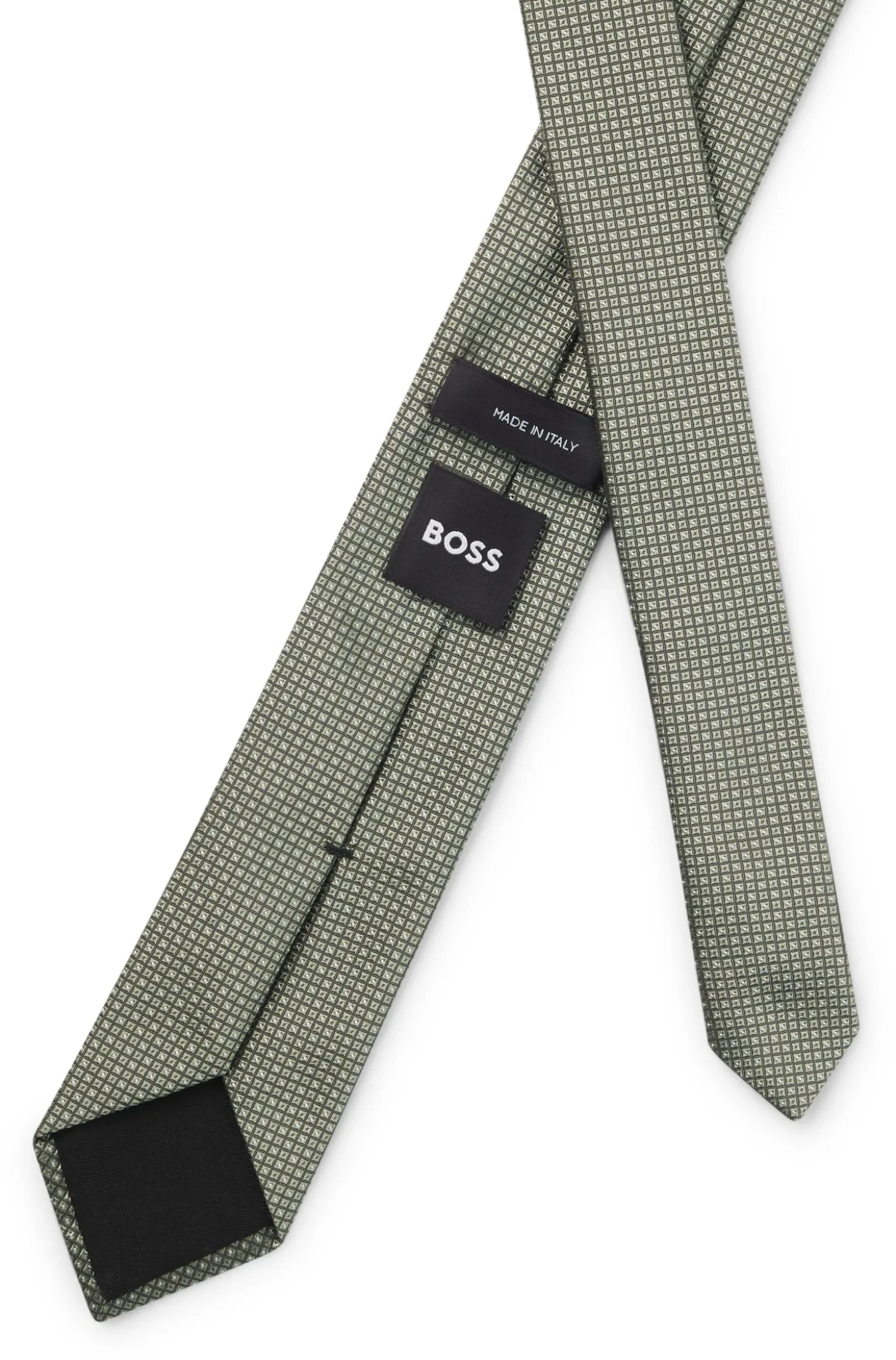 Silk-blend tie with jacquard pattern