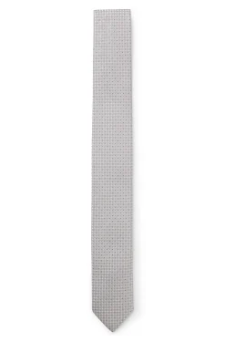 Silk-blend tie with jacquard pattern