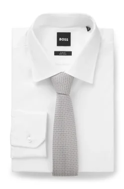 Silk-blend tie with jacquard pattern