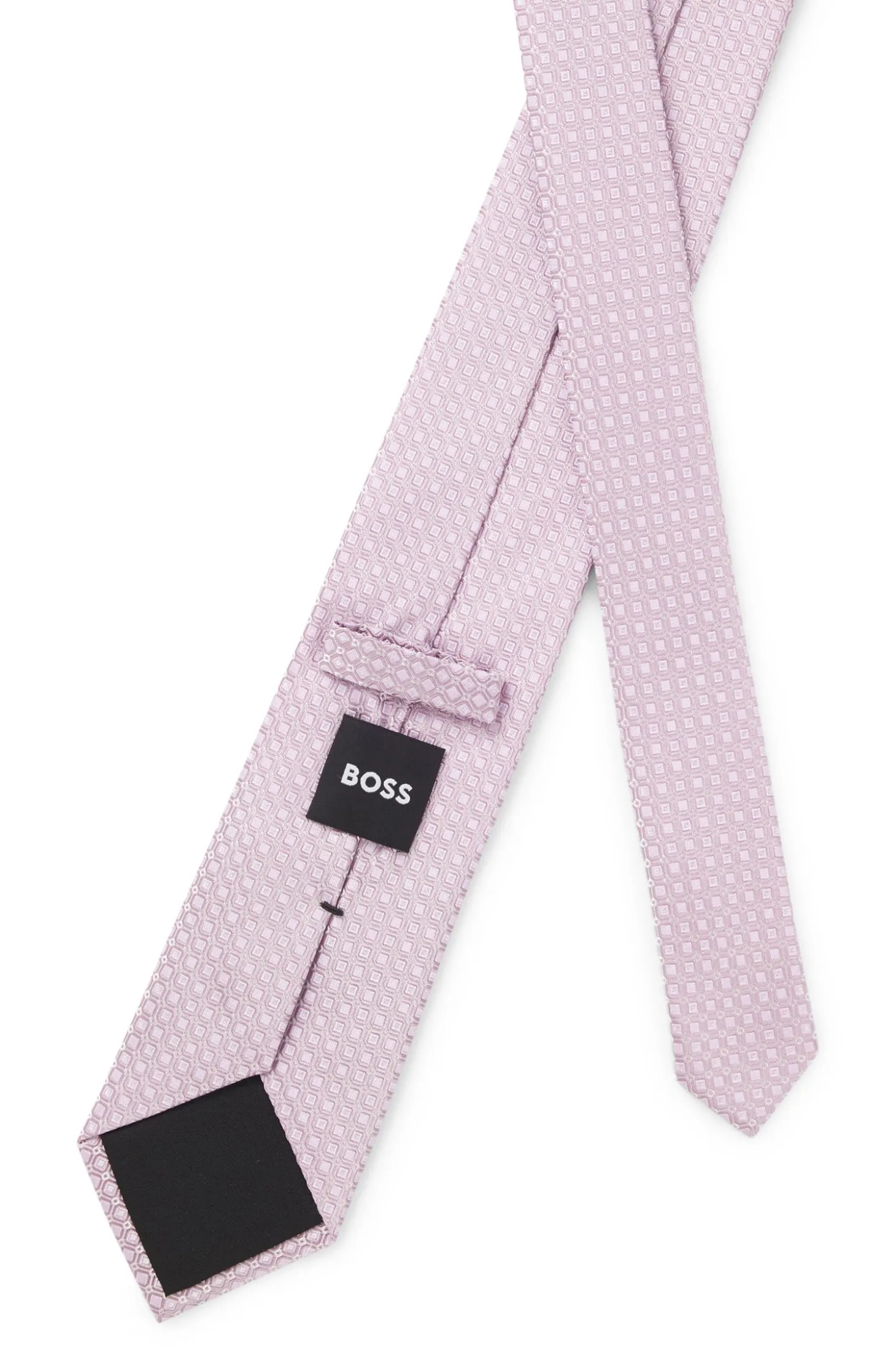 Silk-blend tie with jacquard-woven pattern