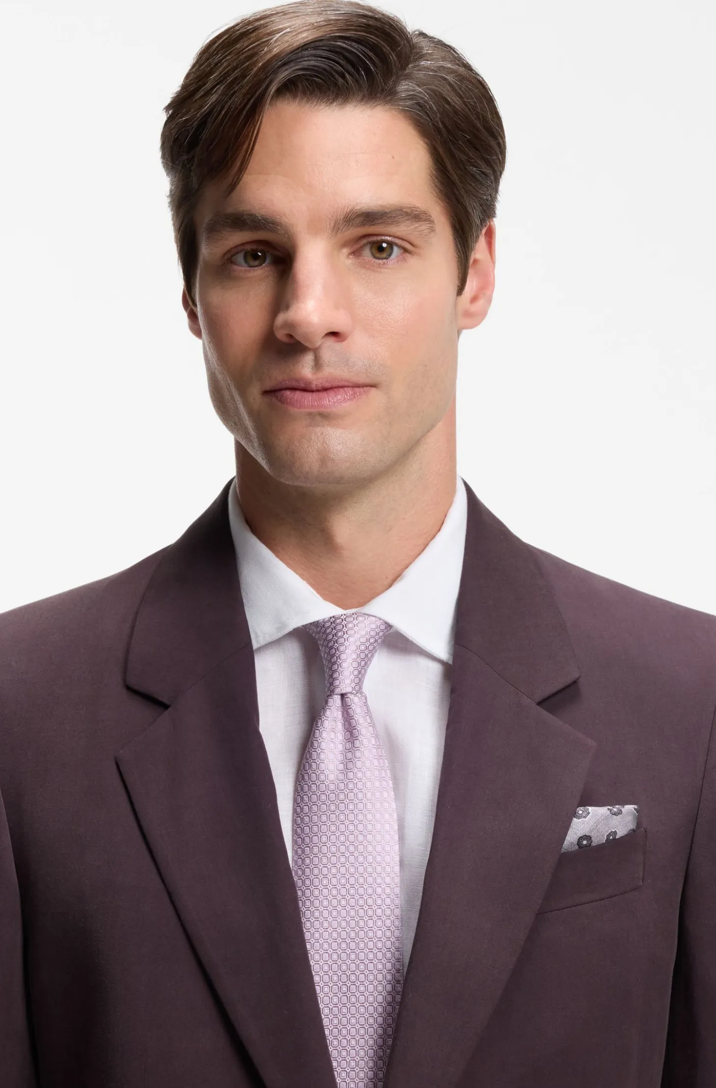 Silk-blend tie with jacquard-woven pattern