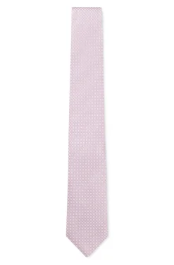 Silk-blend tie with jacquard-woven pattern