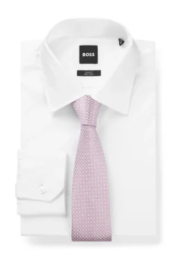 Silk-blend tie with jacquard-woven pattern