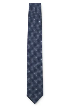 Silk-blend tie with micro pattern