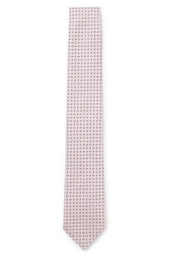 Silk-blend tie with micro pattern