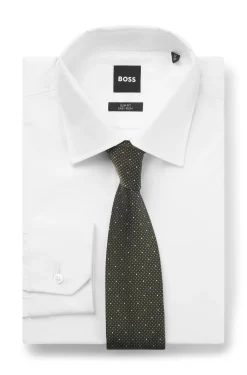 Silk-blend tie with micro pattern