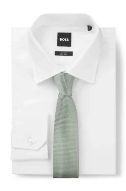 Silk-blend tie with micro pattern