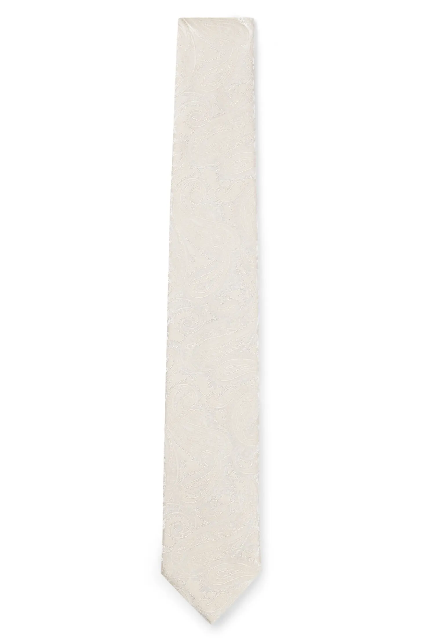 Silk-blend tie with paisley jacquard