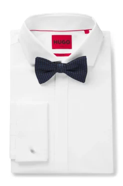 Silk bow tie with jacquard pattern
