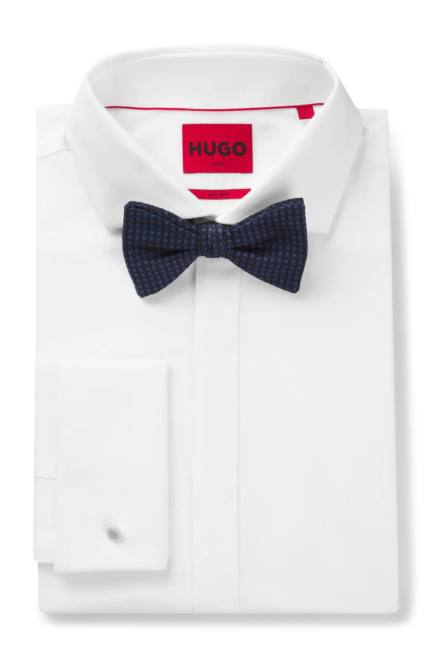 Silk bow tie with jacquard pattern