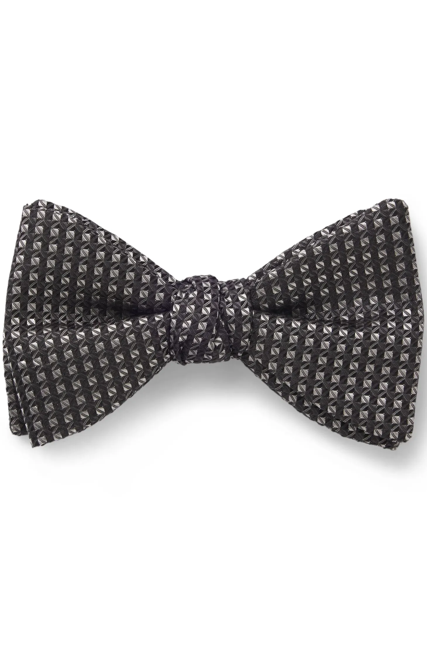 Silk bow tie with jacquard pattern