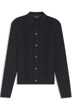 Silk cardigan with mesh panelling