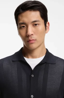 Silk cardigan with mesh panelling