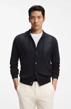 Silk cardigan with mesh panelling